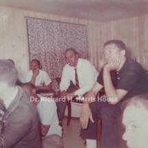 James Farmer (CORE) strategizing with Freedom Riders at the Richard Harris House May 1961.