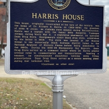 Dr. Richard Harris House historic marker (back)